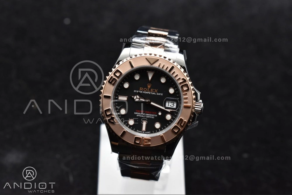 Yacht-Master RG 37mm 268621 CVSF 1:1 Best Edition Black Dial 316L SS Case and Bracelet A2824