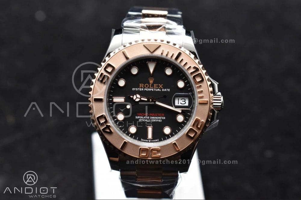 Yacht-Master RG 37mm 268621 CVSF 1:1 Best Edition Black Dial 316L SS Case and Bracelet A2824