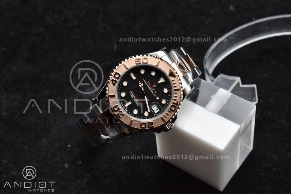 Yacht-Master RG 37mm 268621 CVSF 1:1 Best Edition Black Dial 316L SS Case and Bracelet A2824