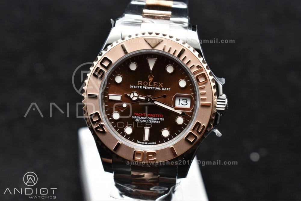 Yacht-Master RG 37mm 268621 CVSF 1:1 Best Edition Brown Dial 316L SS Case and Bracelet A2824