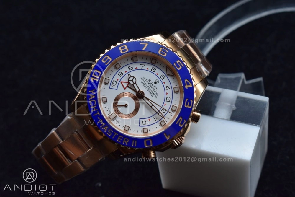 YachtMaster II 116685 RG Blue Ceramic GMF 1:1 Best Edition on RG Bracelet A7750