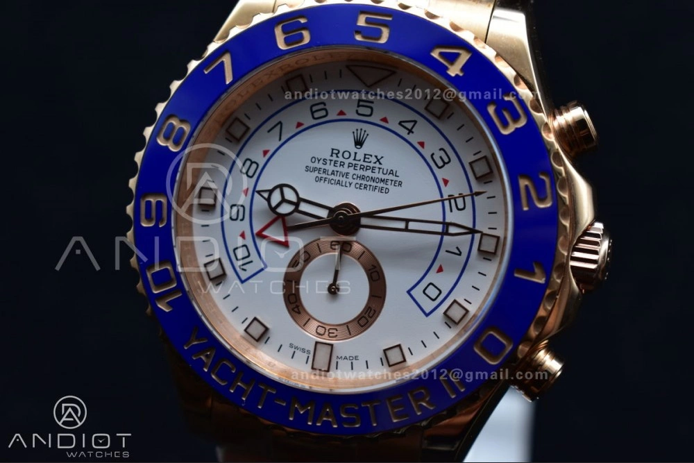 YachtMaster II 116685 RG Blue Ceramic GMF 1:1 Best Edition on RG Bracelet A7750