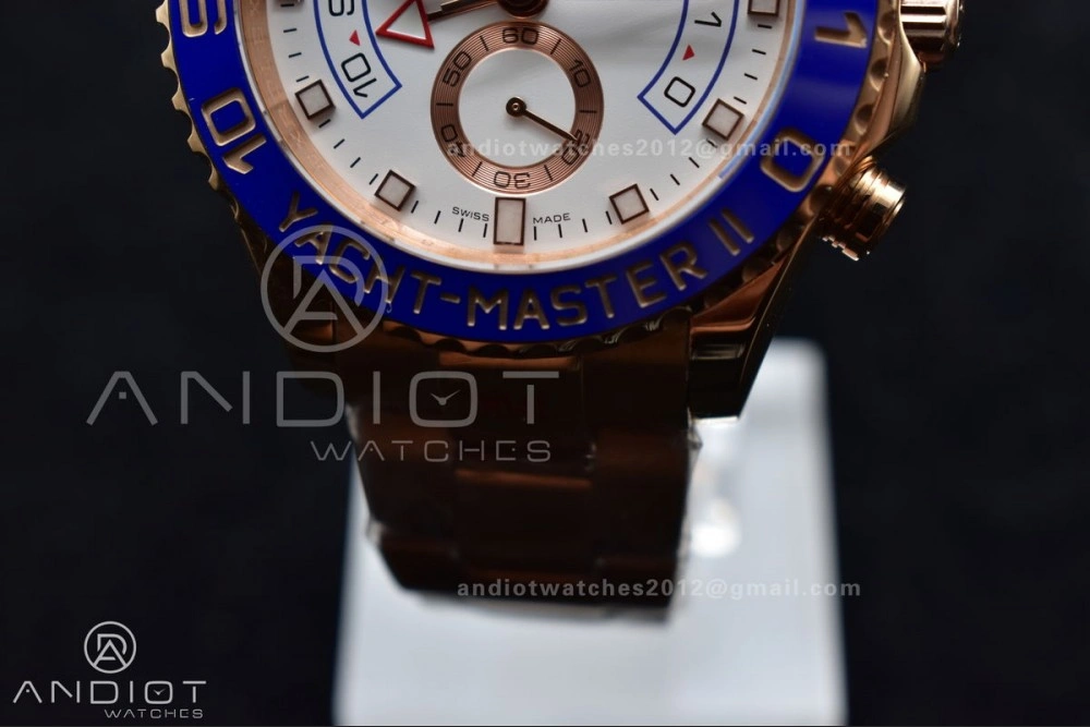 YachtMaster II 116685 RG Blue Ceramic GMF 1:1 Best Edition on RG Bracelet A7750