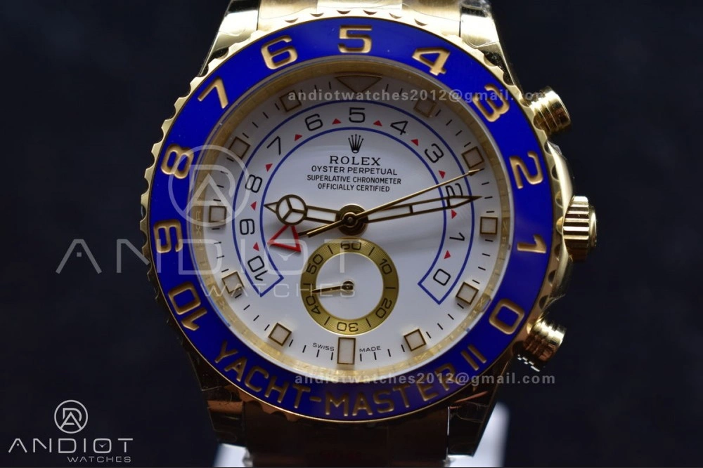 YachtMaster II 116688 YG KF 1:1 Best Edition White Dial on YG Bracelet A7750