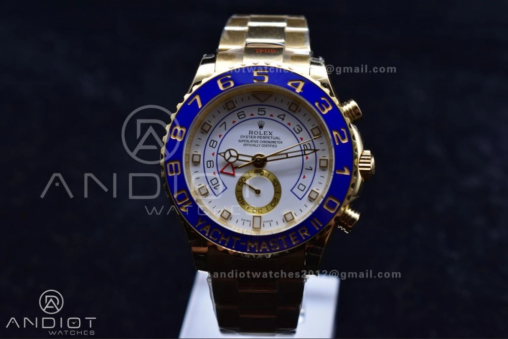 YachtMaster II 116688 YG KF 1:1 Best Edition White Dial on YG Bracelet A7750