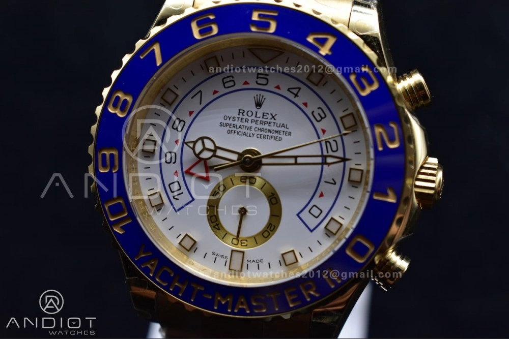 YachtMaster II 116688 YG KF 1:1 Best Edition White Dial on YG Bracelet A7750