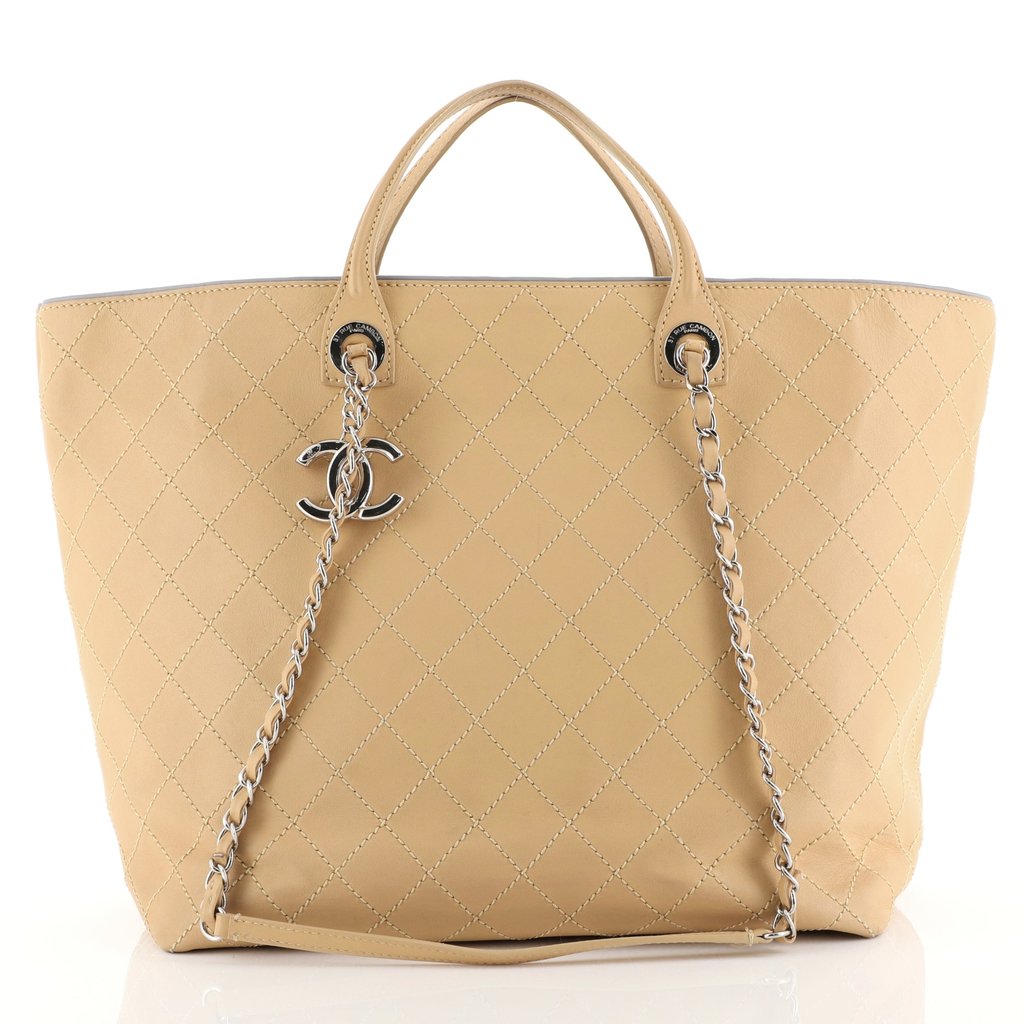 XL Calfskin Shopping Tote Bag