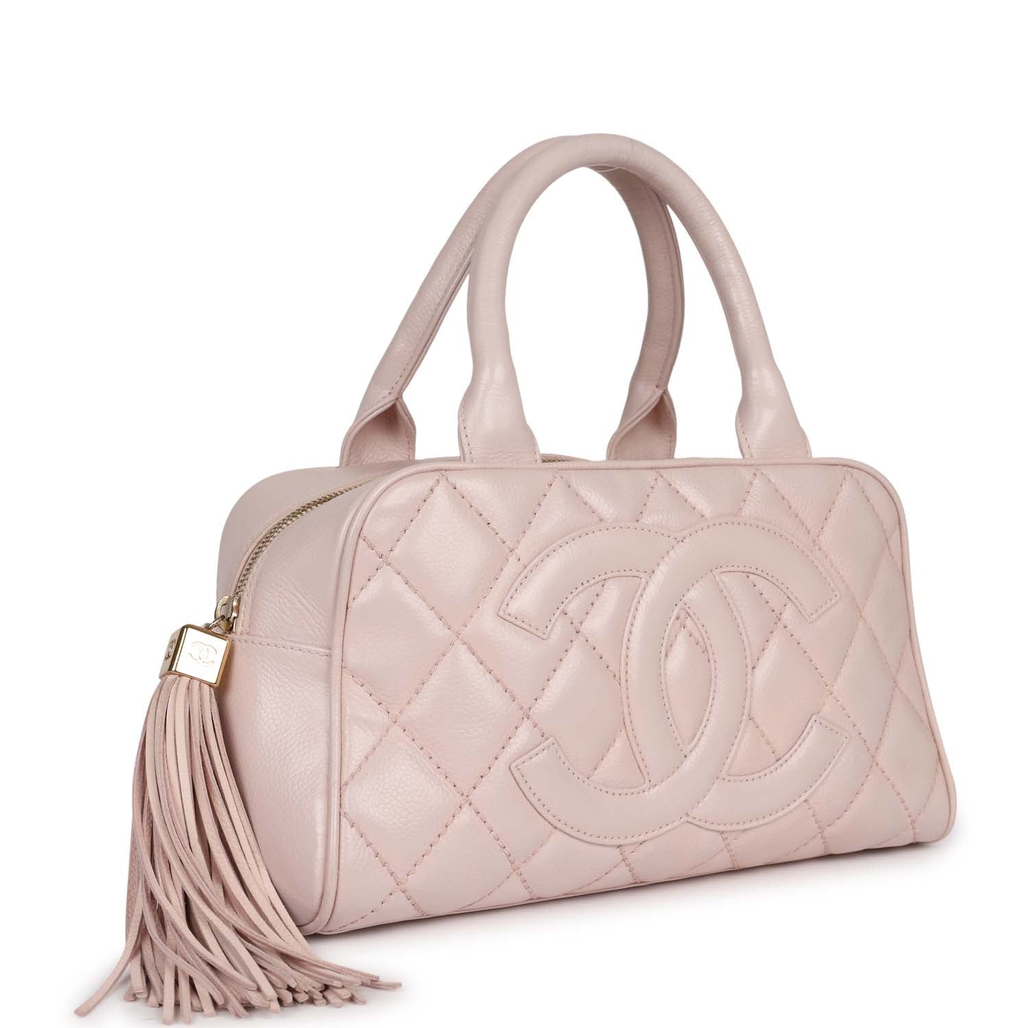 Vintage Chanel Timeless Bowler Light Pink Caviar Gold Hardware - Image 2