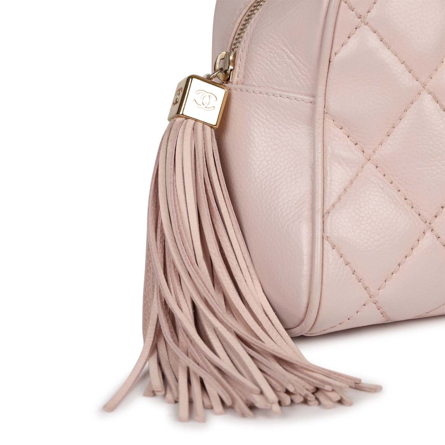 Vintage Chanel Timeless Bowler Light Pink Caviar Gold Hardware - Image 8
