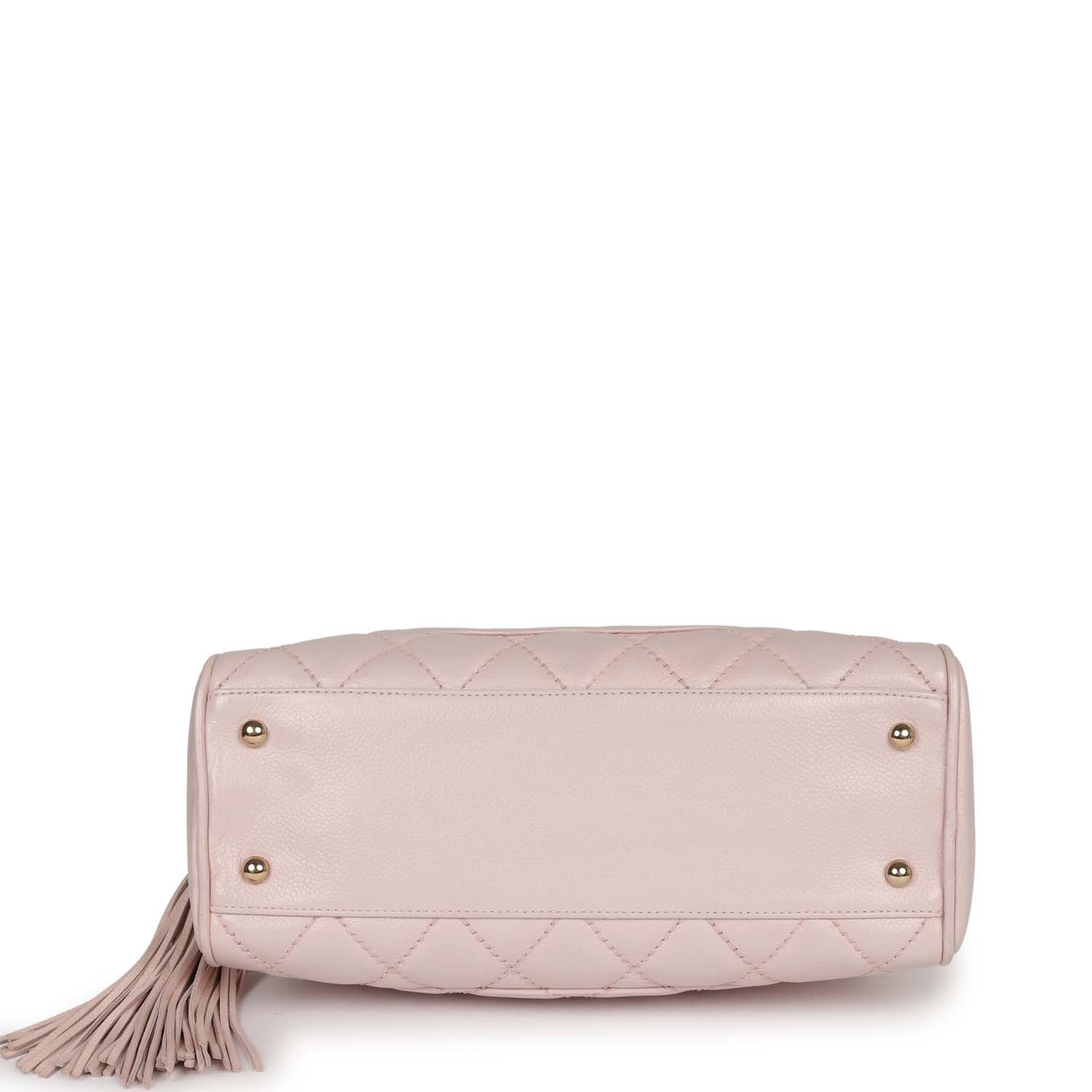 Vintage Chanel Timeless Bowler Light Pink Caviar Gold Hardware - Image 7
