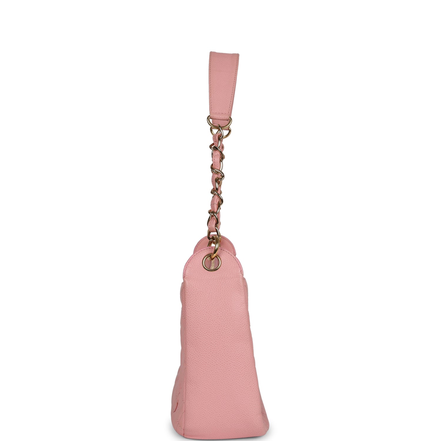 Vintage Chanel Timeless Hobo Bag Pink Caviar Gold Hardware - Image 3