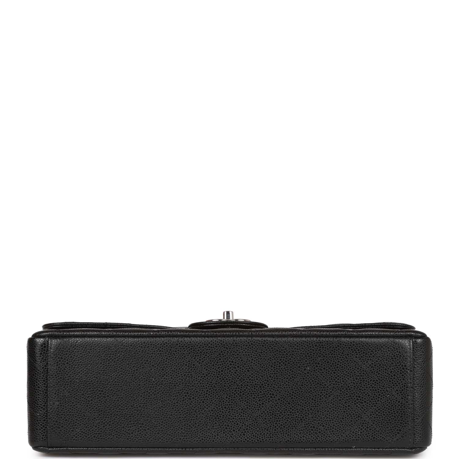 Chanel Maxi Classic Double Flap Bag Black Quilted Caviar Silver Hardware - Image 6