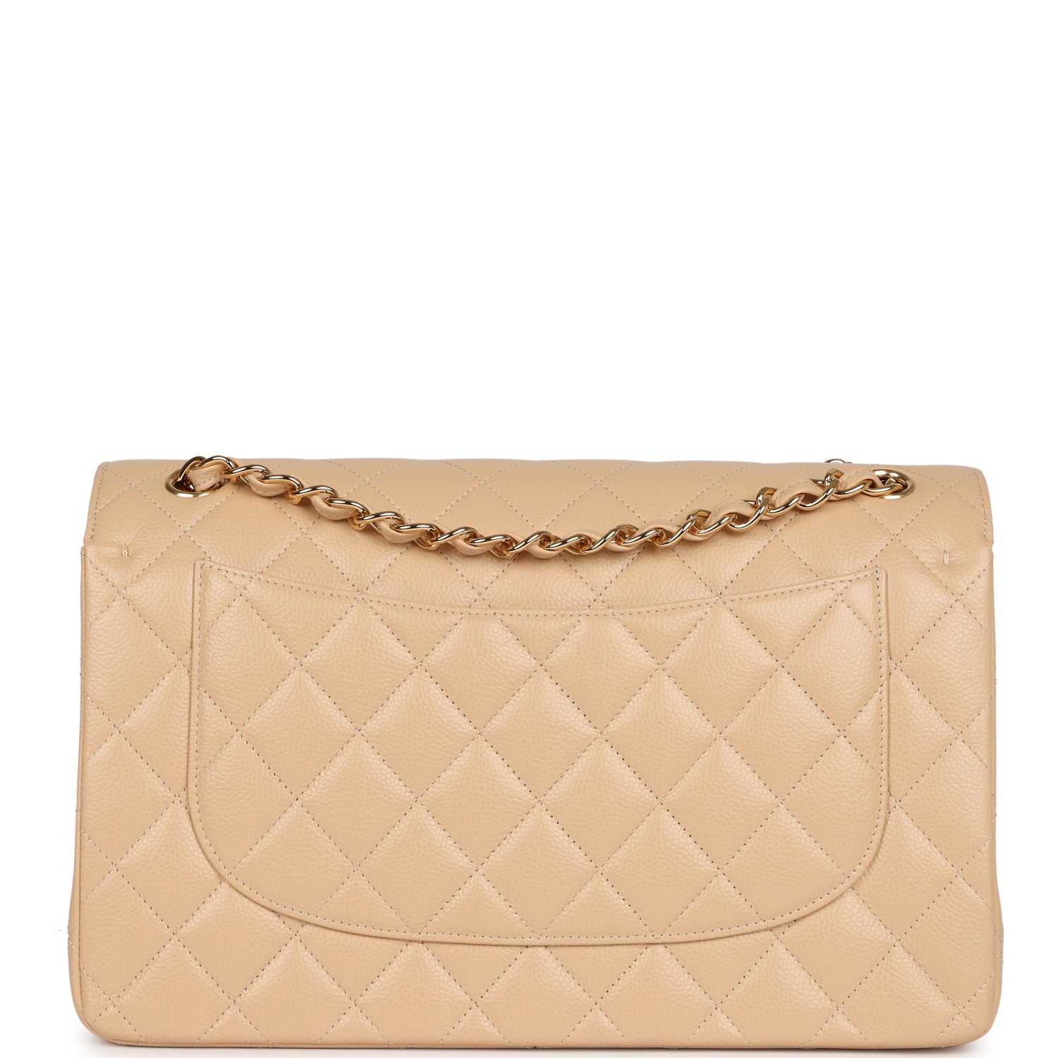 Chanel Jumbo Classic Double Flap Bag Beige Caviar Gold Hardware - Image 5