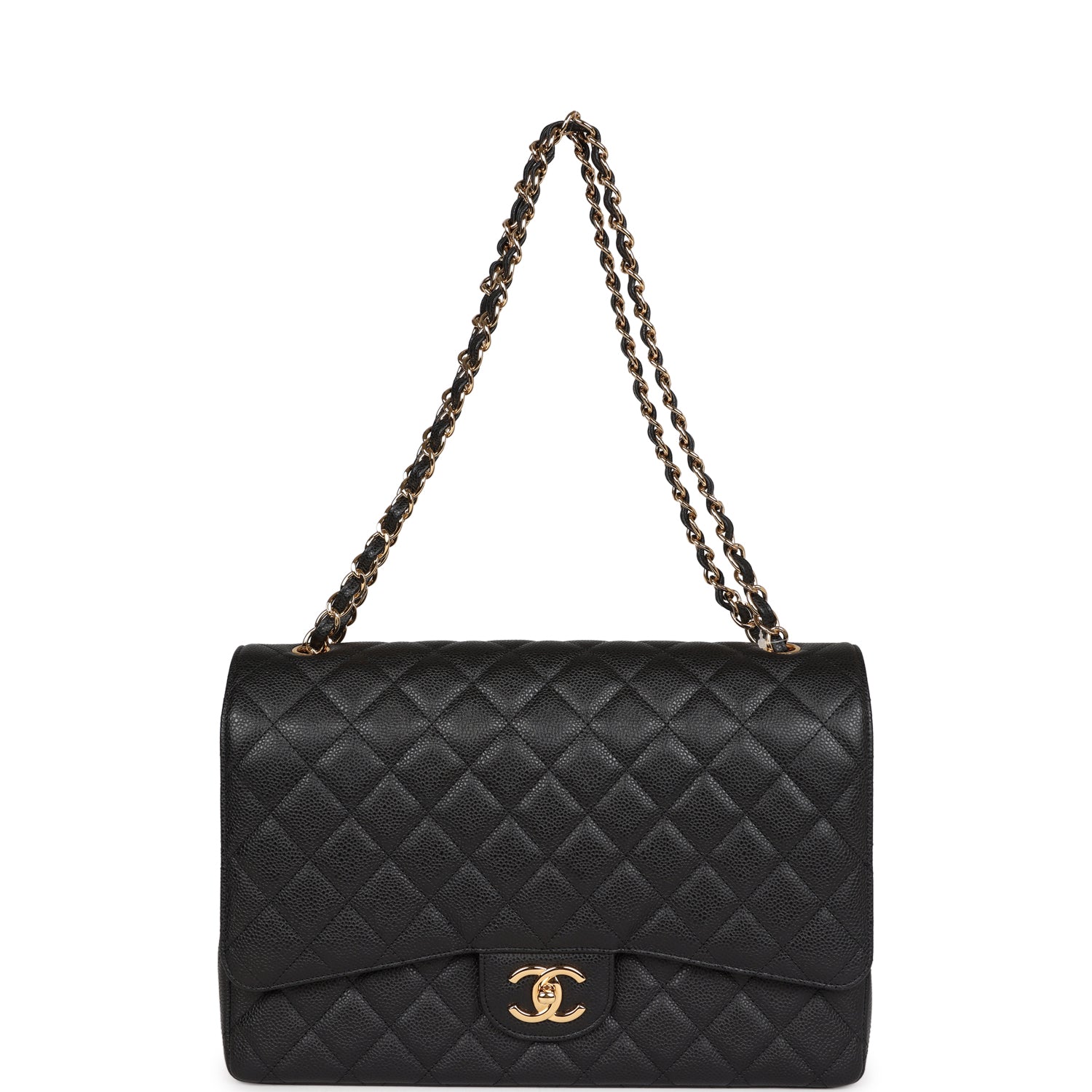 Chanel Maxi Classic Double Flap Black Caviar Gold Hardware - Image 7