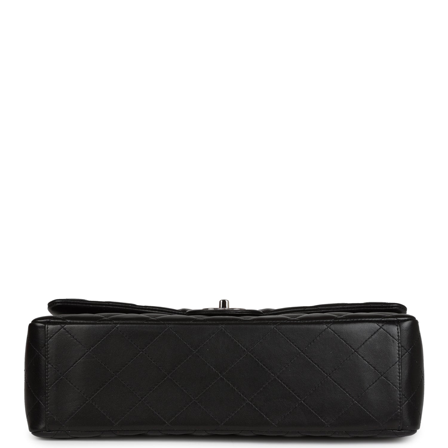 Chanel Maxi Classic Double Flap Bag Black Lambskin Silver Hardware - Image 6