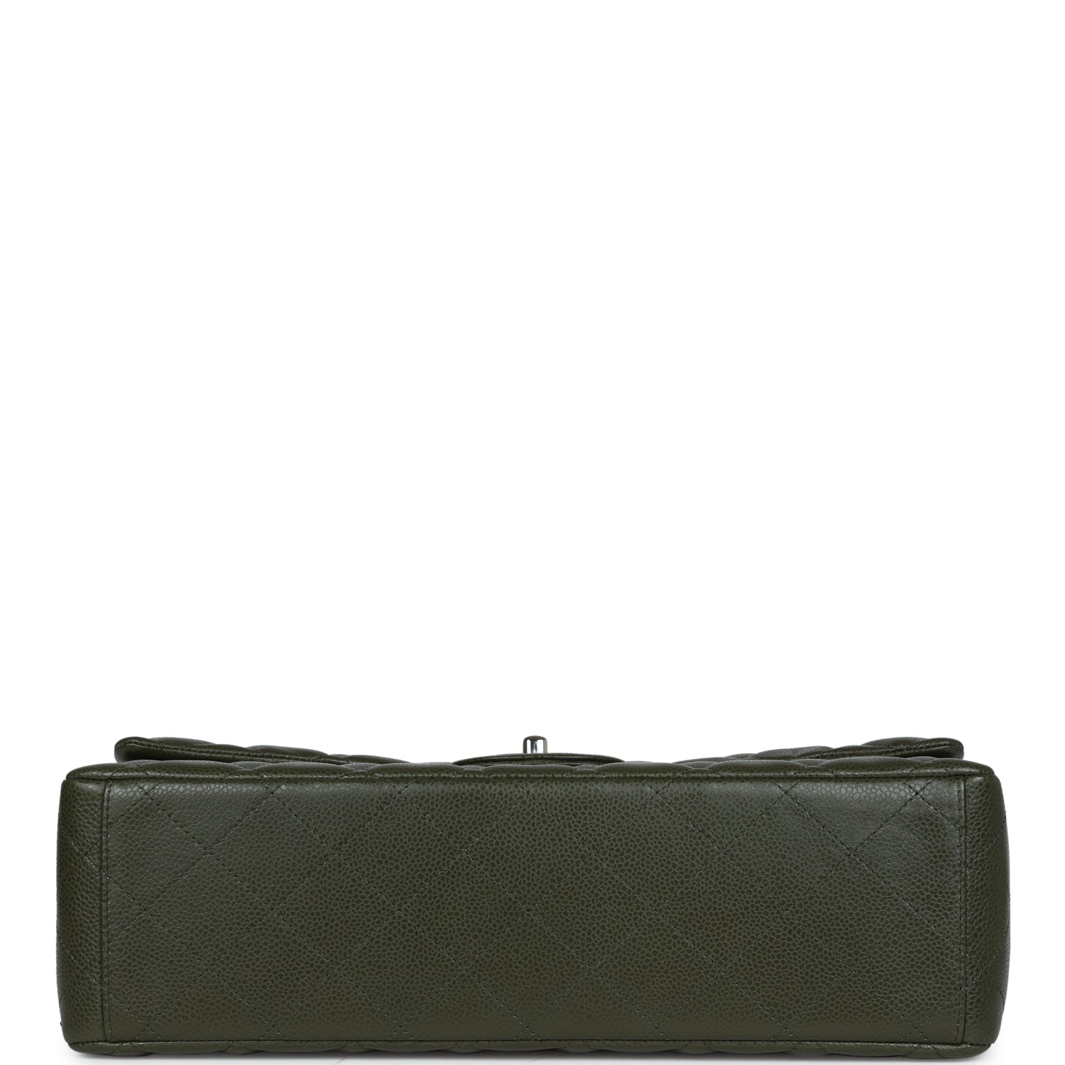 Chanel Maxi Classic Double Flap Bag Olive Green Caviar Silver Hardware - Image 6