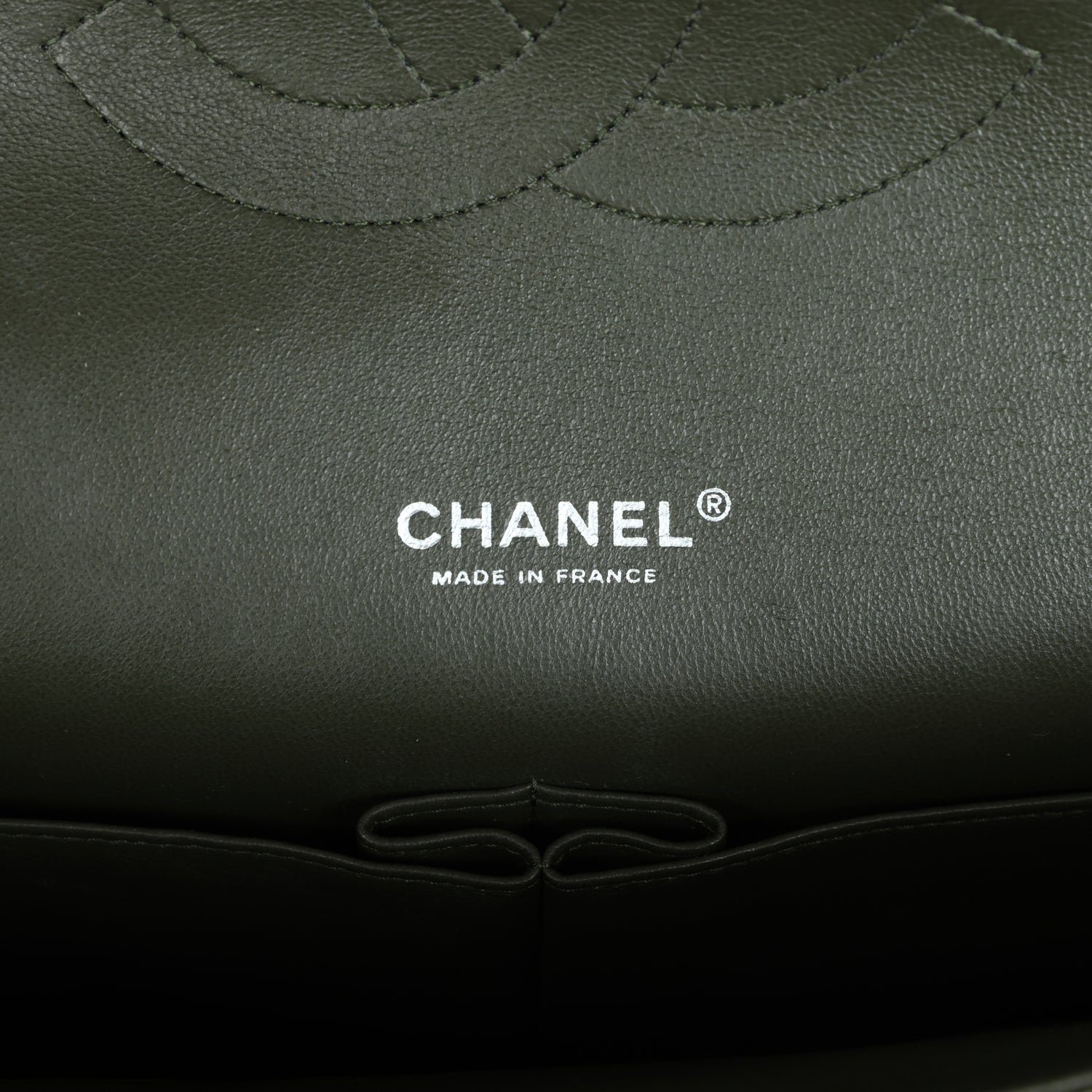 Chanel Maxi Classic Double Flap Bag Olive Green Caviar Silver Hardware - Image 8