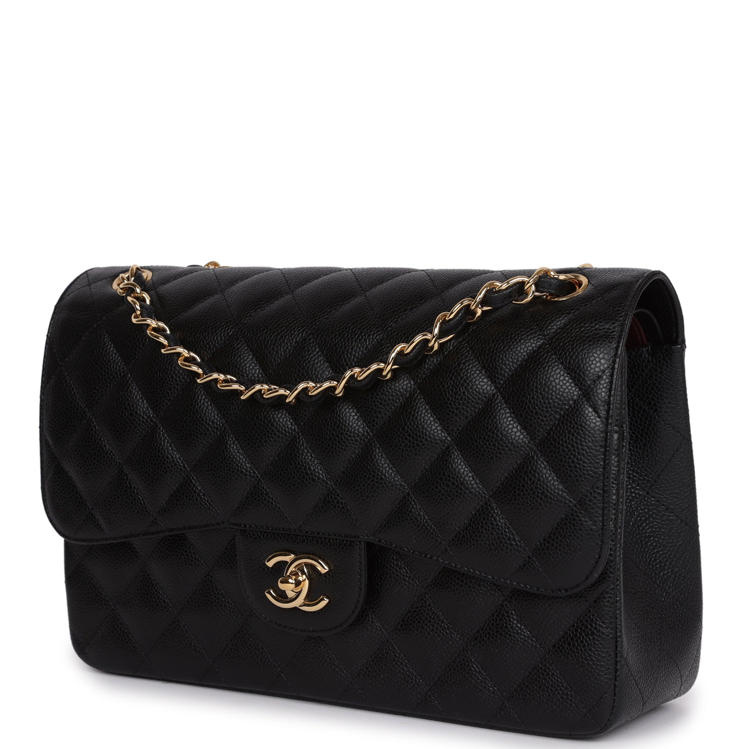 Chanel Jumbo Classic Double Flap Bag Black Caviar Gold Hardware - Image 5