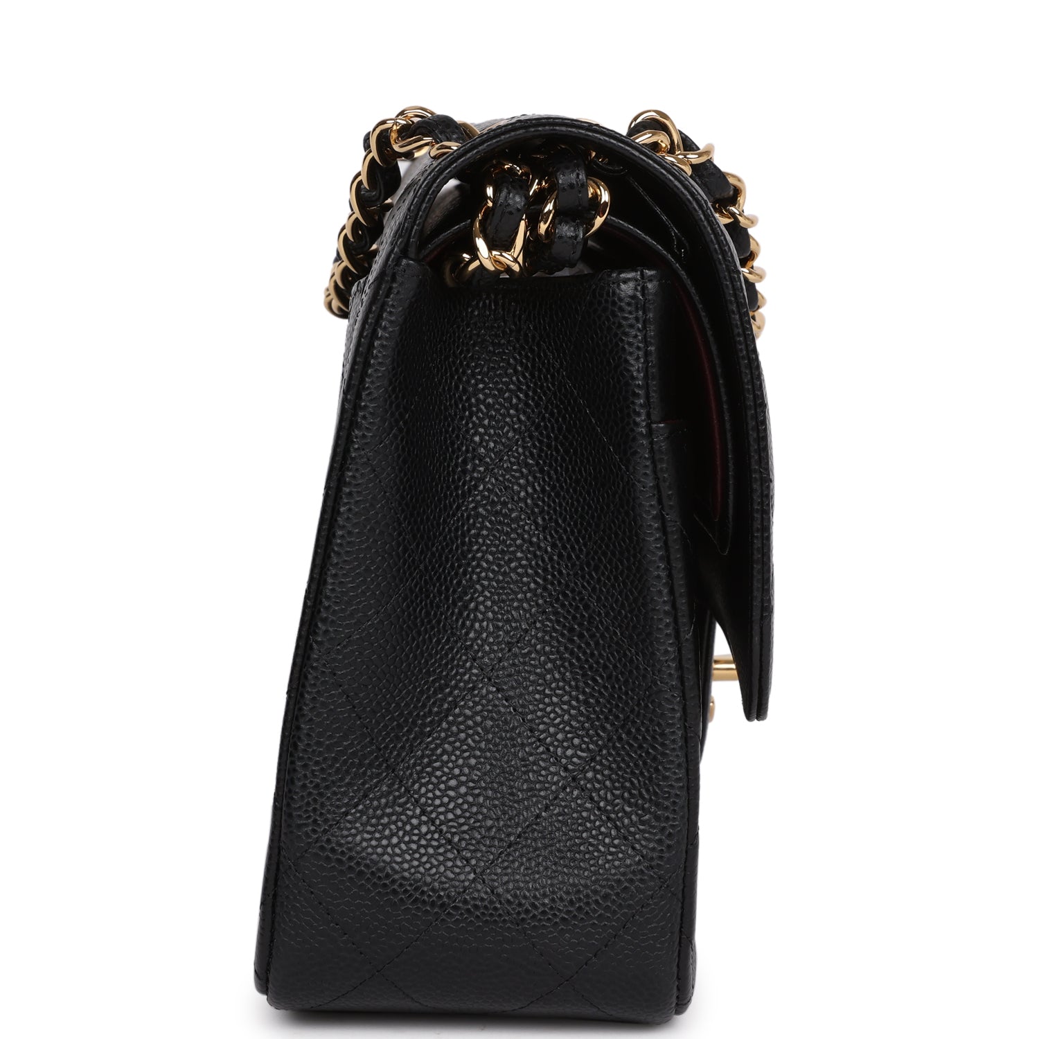 Chanel Jumbo Classic Double Flap Bag Black Caviar Gold Hardware - Image 3