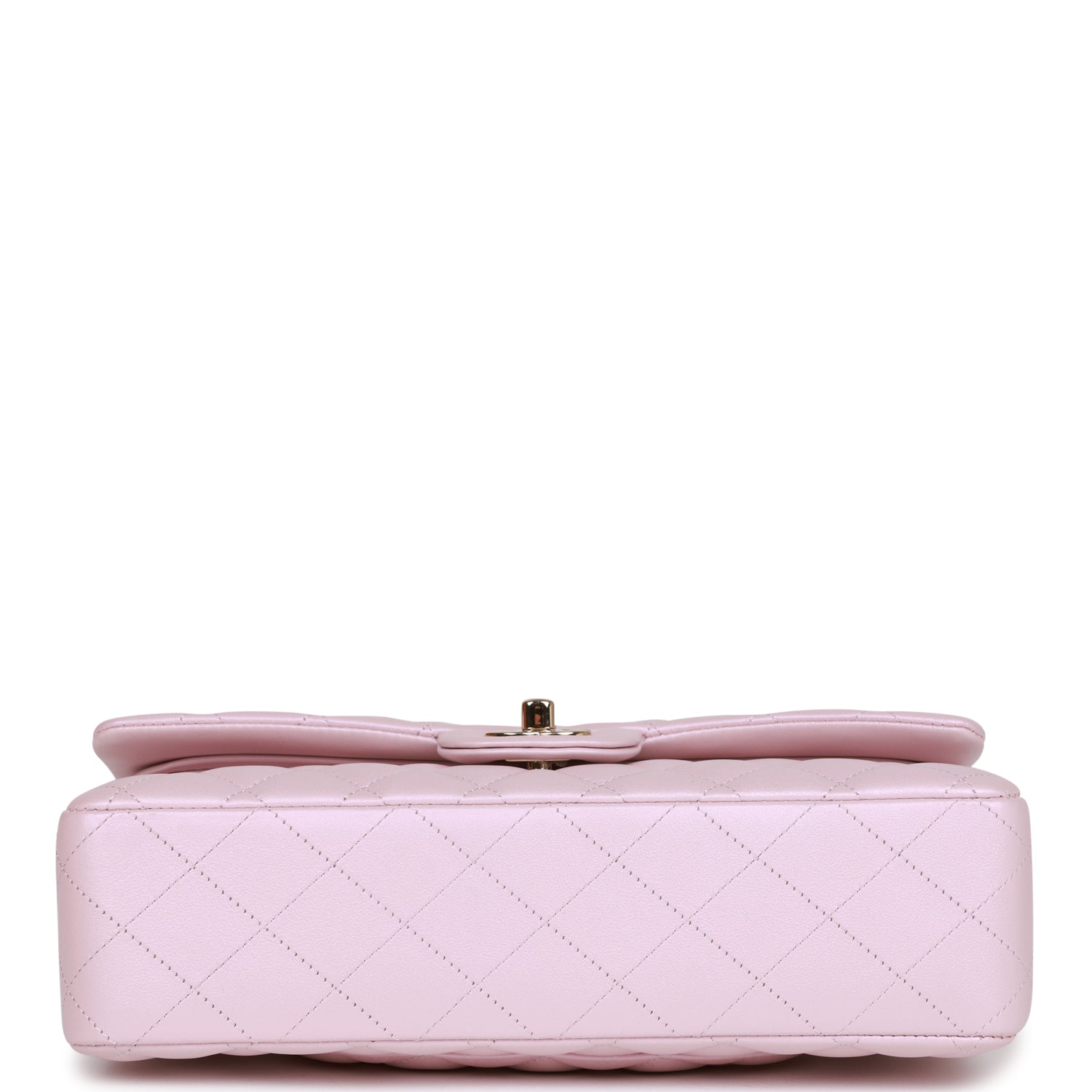 Chanel Medium Classic Double Flap Bag Pink Iridescent Lambskin Light Gold Hardware - Image 4
