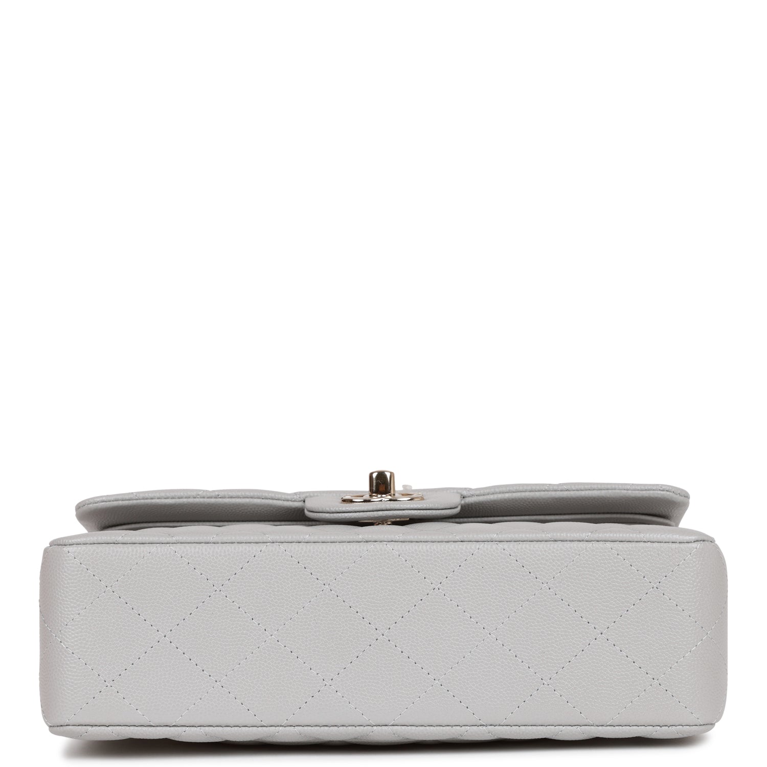 Chanel Small Classic Double Flap Grey Caviar Light Gold Hardware - Image 6