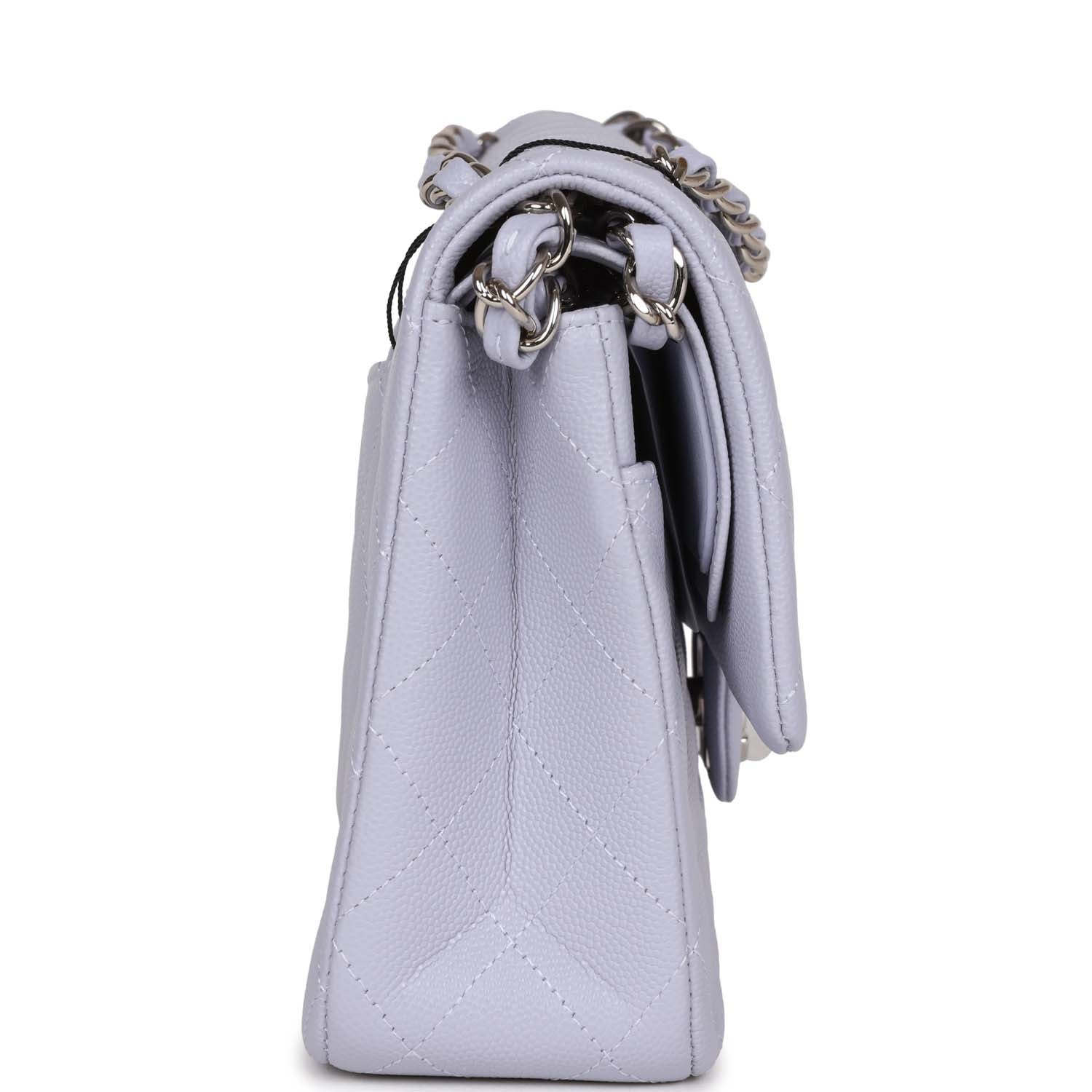 Chanel Medium Classic Double Flap Lavender Caviar Silver Hardware - Image 4