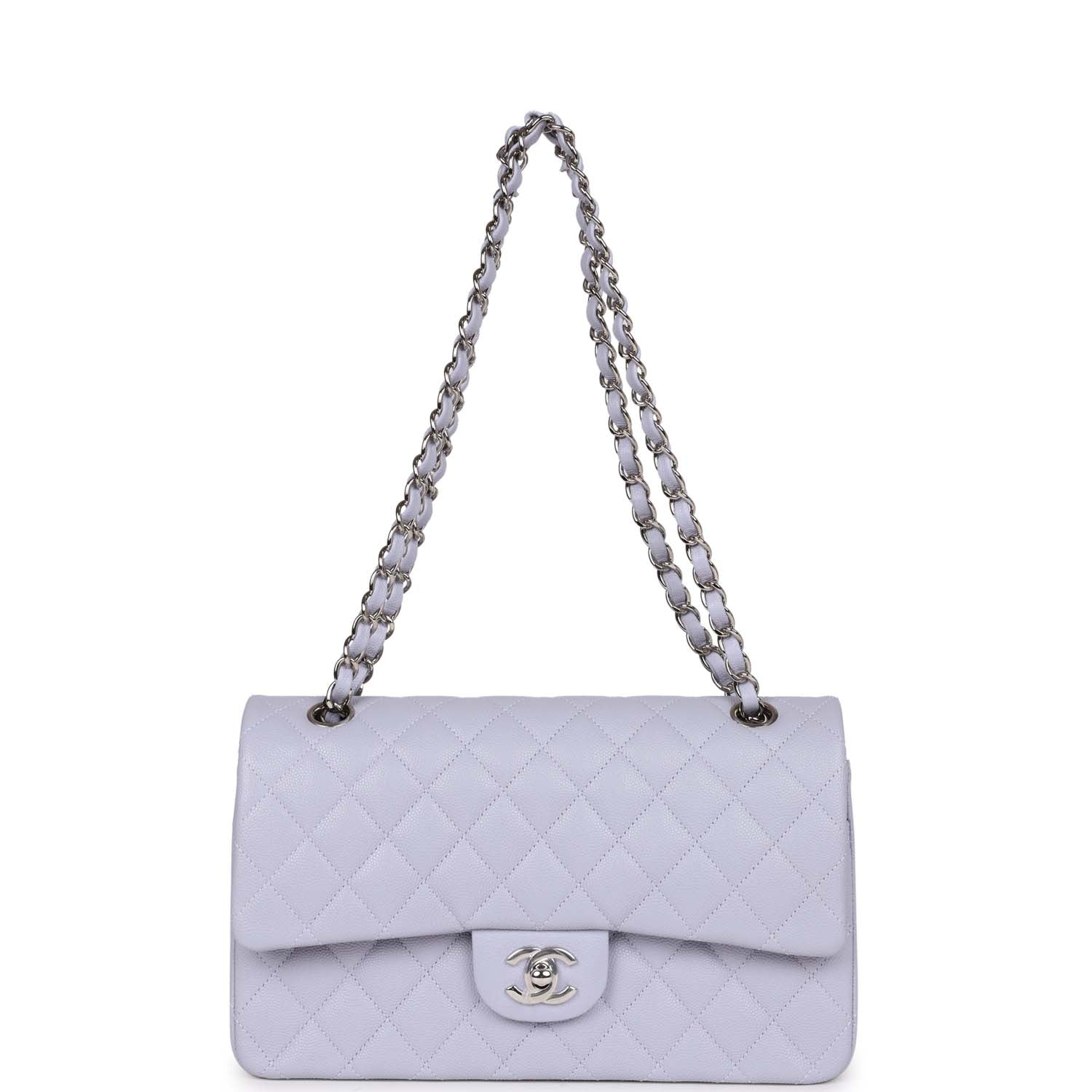 Chanel Medium Classic Double Flap Lavender Caviar Silver Hardware - Image 7