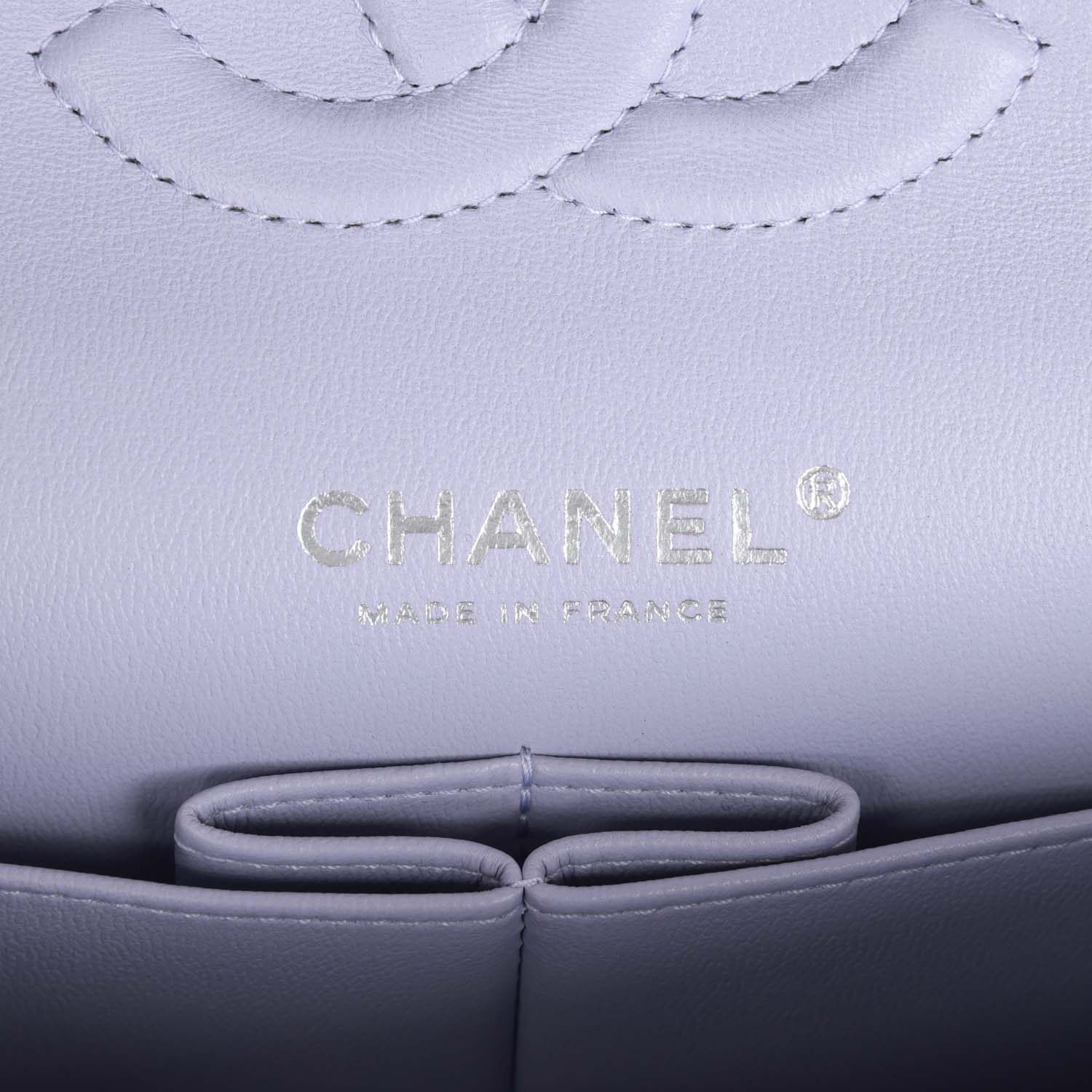 Chanel Medium Classic Double Flap Lavender Caviar Silver Hardware - Image 8