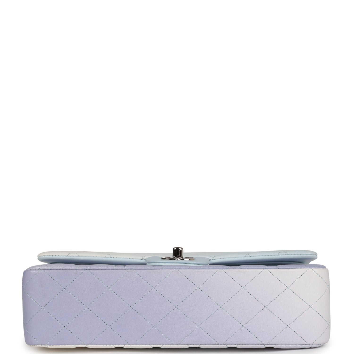 Chanel Medium Classic Double Flap Light Blue/Light Purple/White Ombre Metallic Lambskin Silver Hardware - Image 6