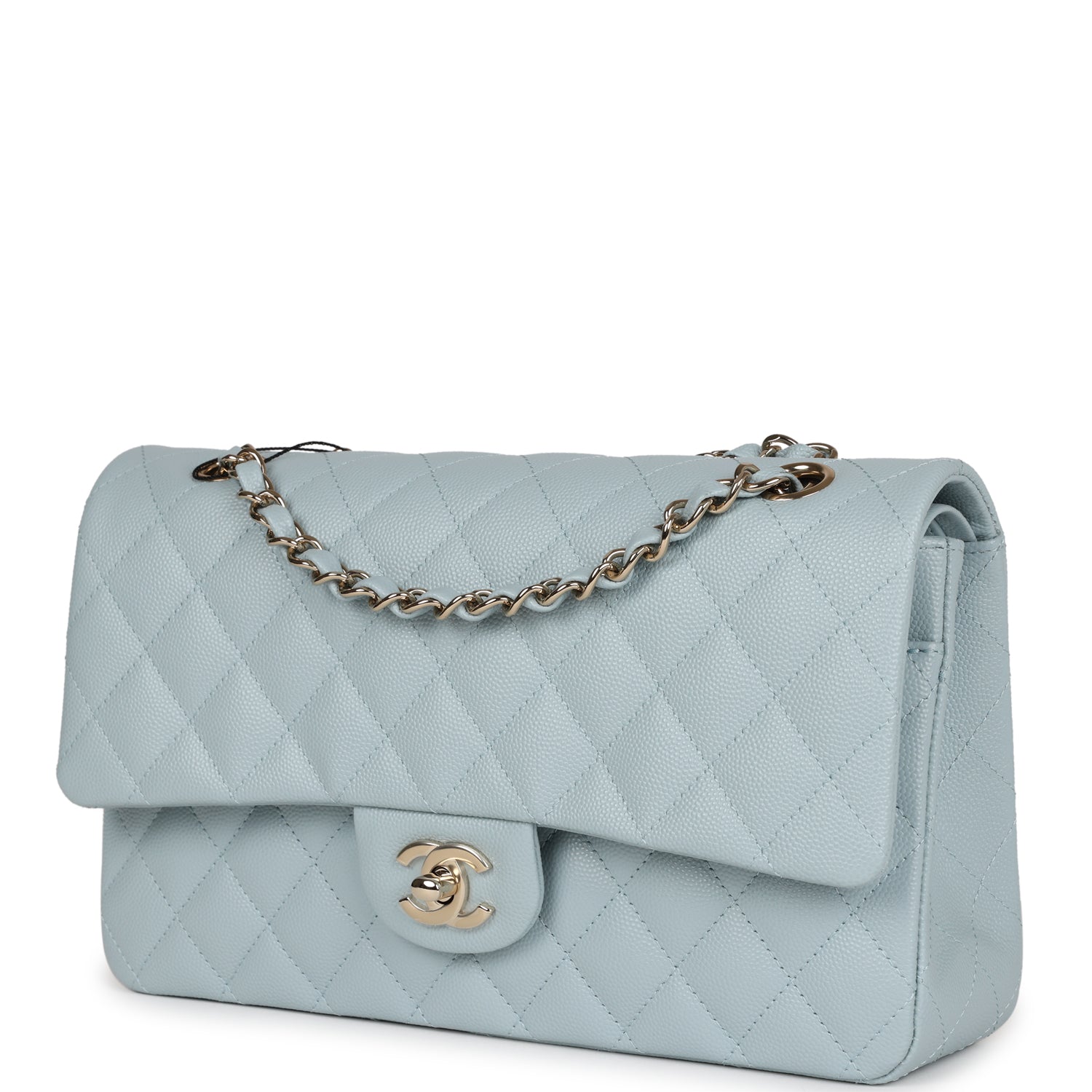 Chanel Medium Classic Double Flap Light Blue Caviar Light Gold Hardware - Image 5