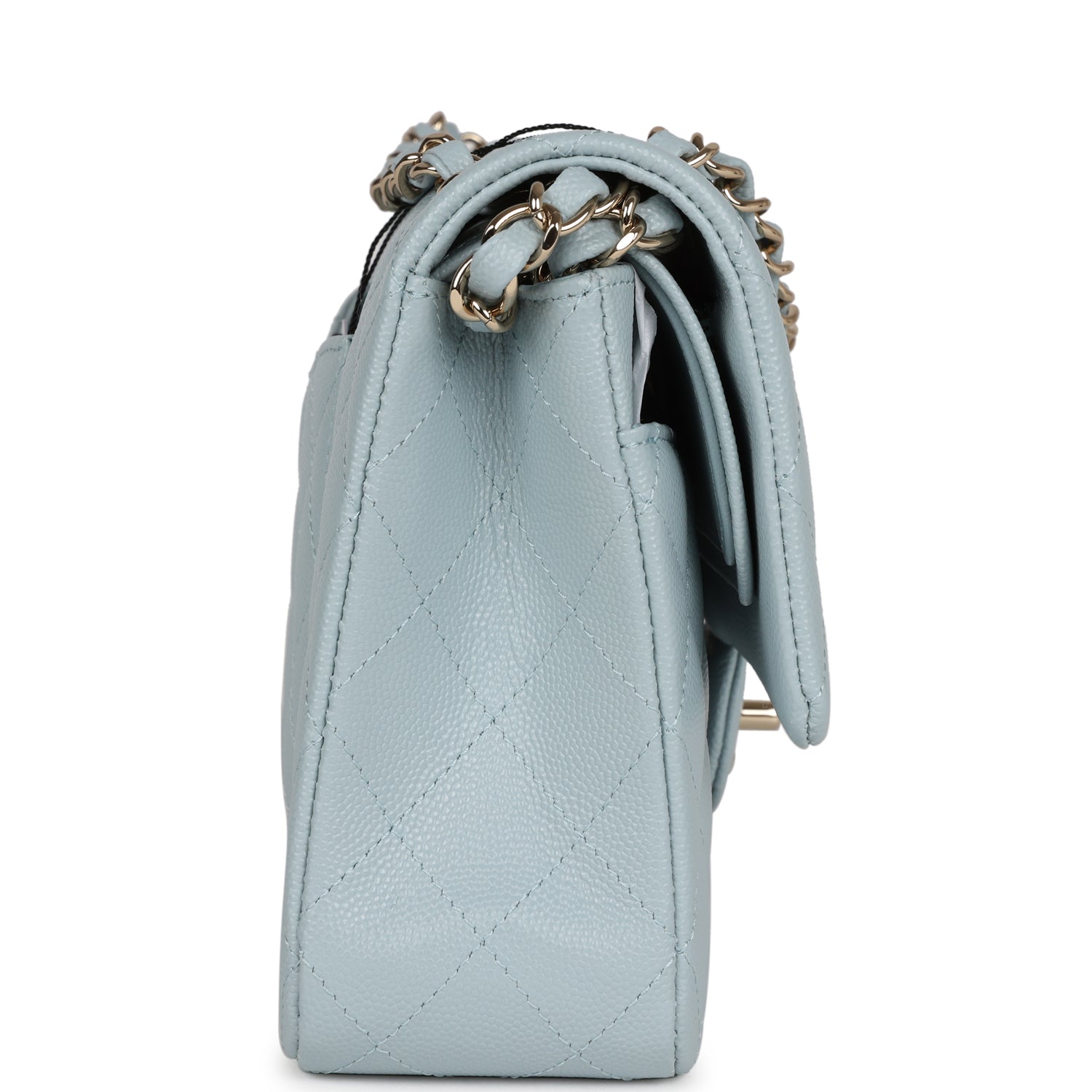 Chanel Medium Classic Double Flap Light Blue Caviar Light Gold Hardware - Image 3