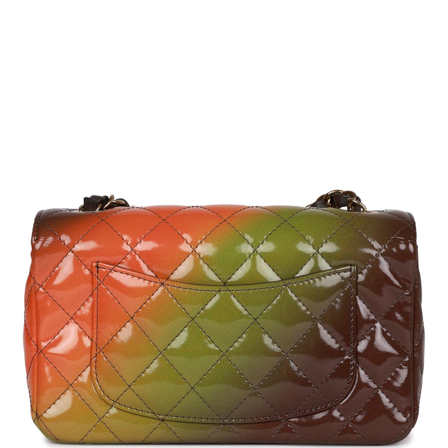 Chanel "Senegal Collection" Sunset Patent Leather Mini Classic Flap Bag Light Gold Hardware - Image 4