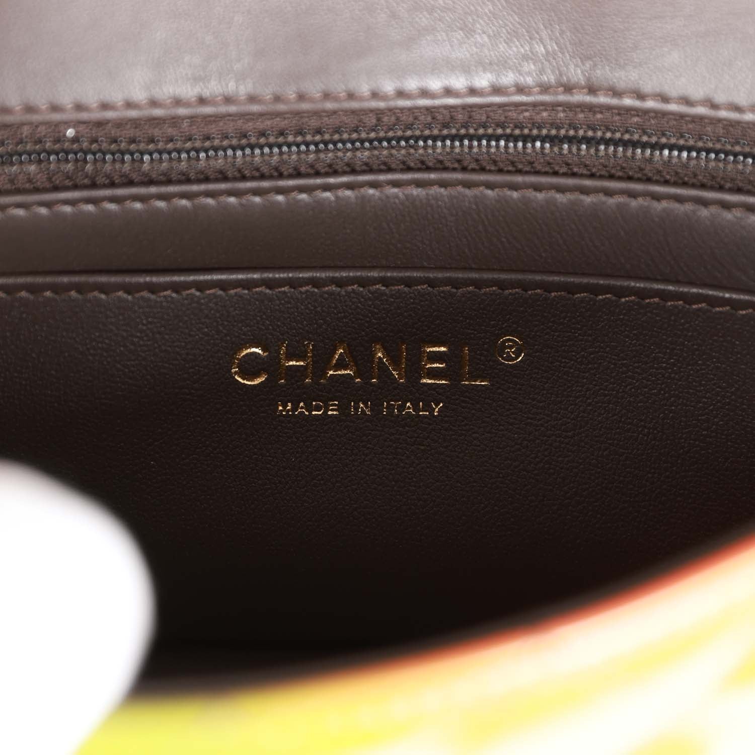 Chanel "Senegal Collection" Sunset Patent Leather Mini Classic Flap Bag Light Gold Hardware - Image 10