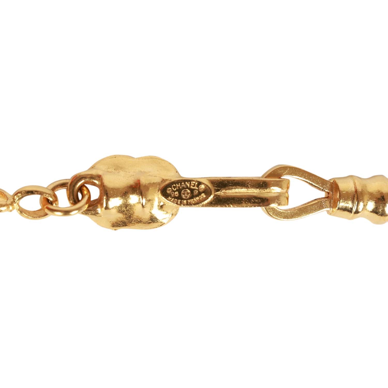 Vintage Chanel Gold Plated Interlocking CC Necklace - Image 5