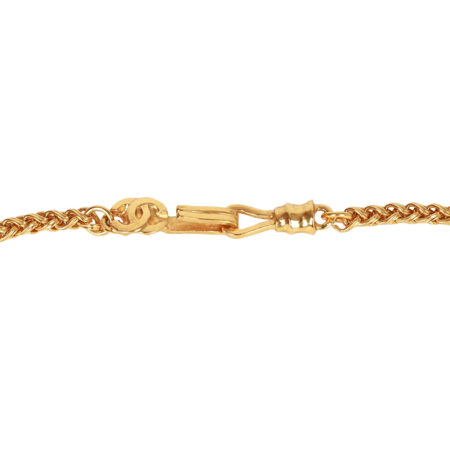 Vintage Chanel Gold Plated Interlocking CC Medallion Necklace - Image 3