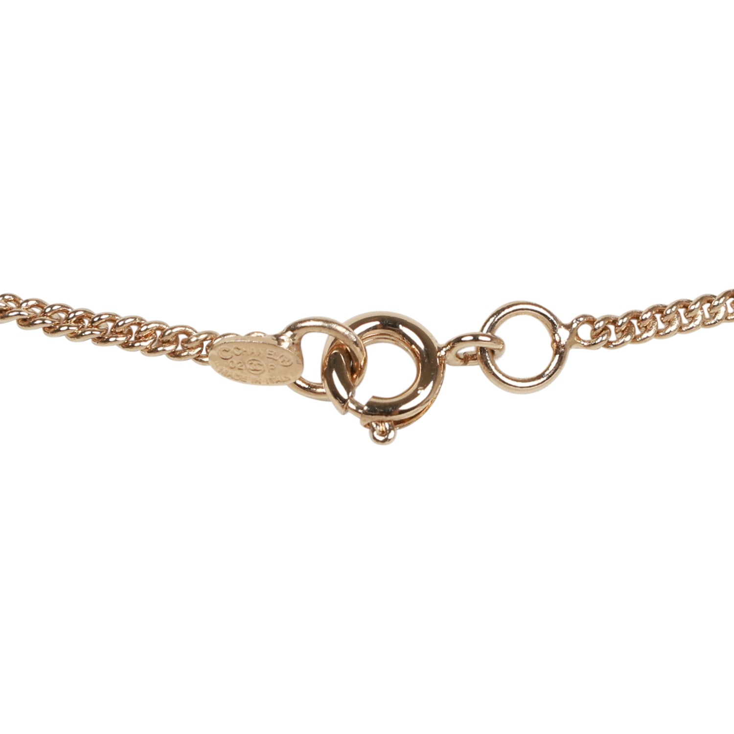 Vintage Chanel Vintage Pink No.5 Rhinestone Pendant Gold Necklace - Image 6