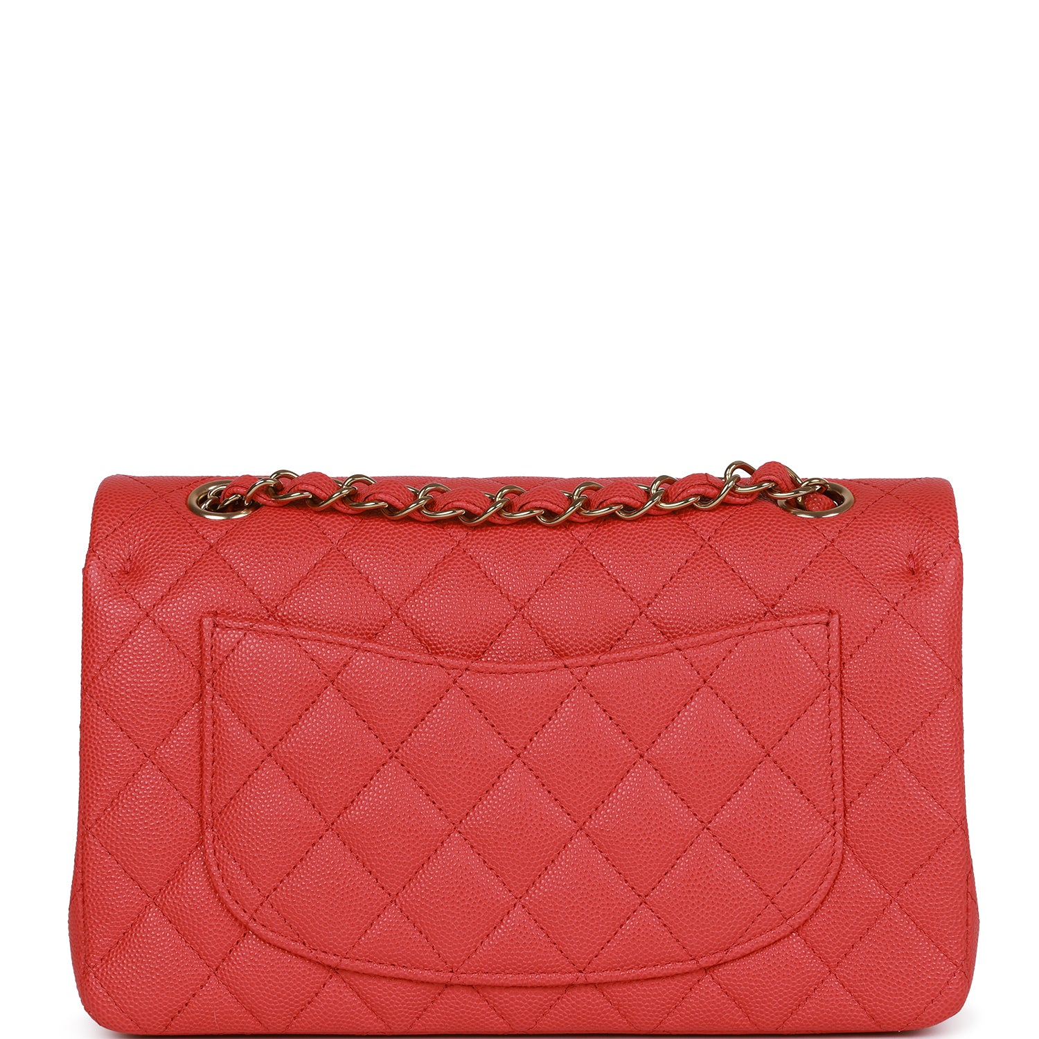 Chanel Small Classic Double Flap Red Caviar Light Gold Hardware - Image 4