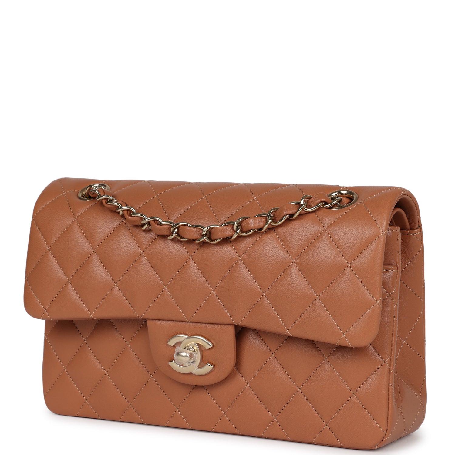Chanel Small Classic Double Flap Caramel Lambskin Gold Hardware - Image 5