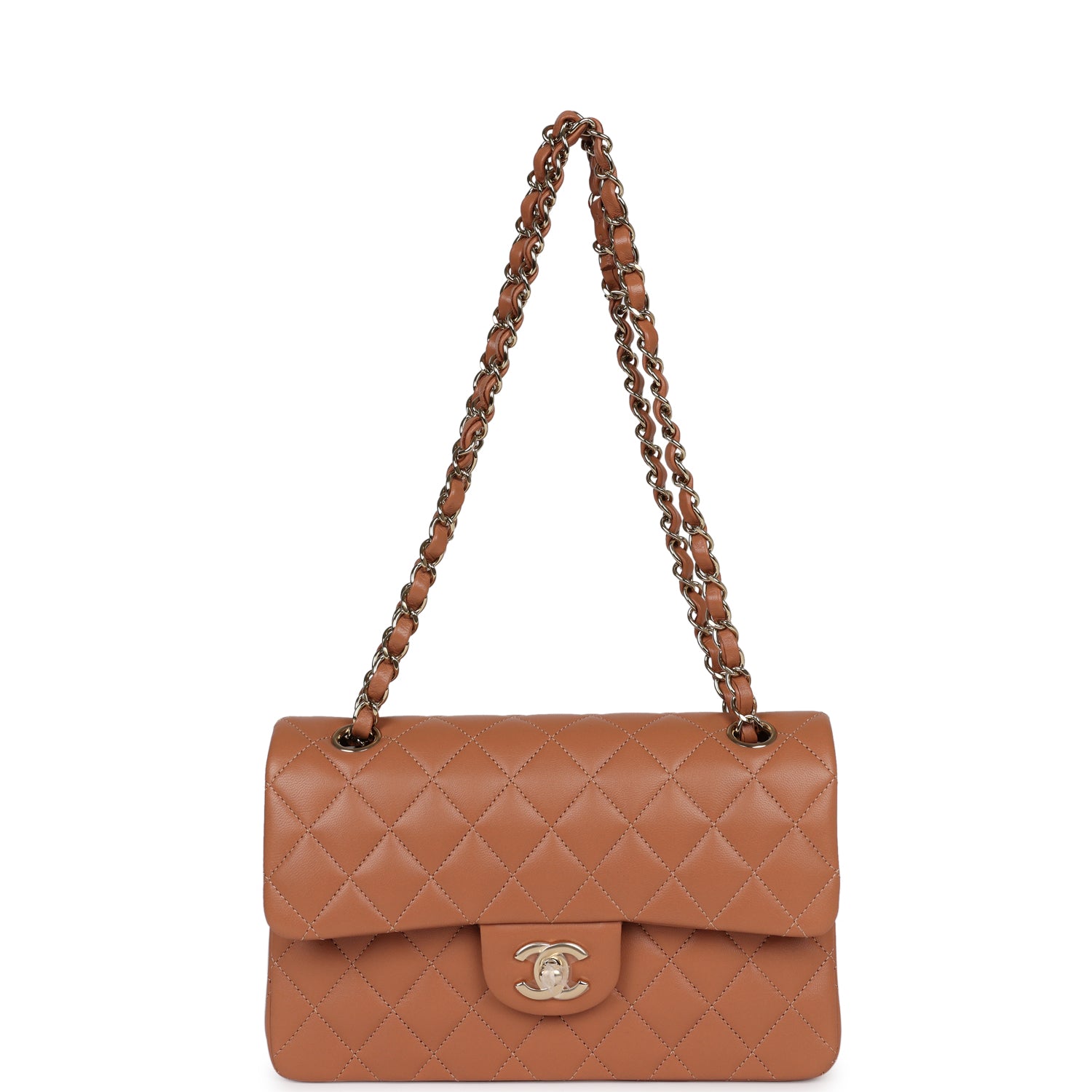 Chanel Small Classic Double Flap Caramel Lambskin Gold Hardware - Image 7