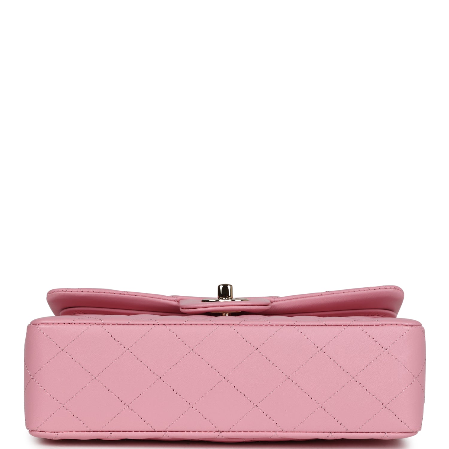 Chanel Small Classic Double Flap Dark Pink Lambskin Light Gold Hardware - Image 6