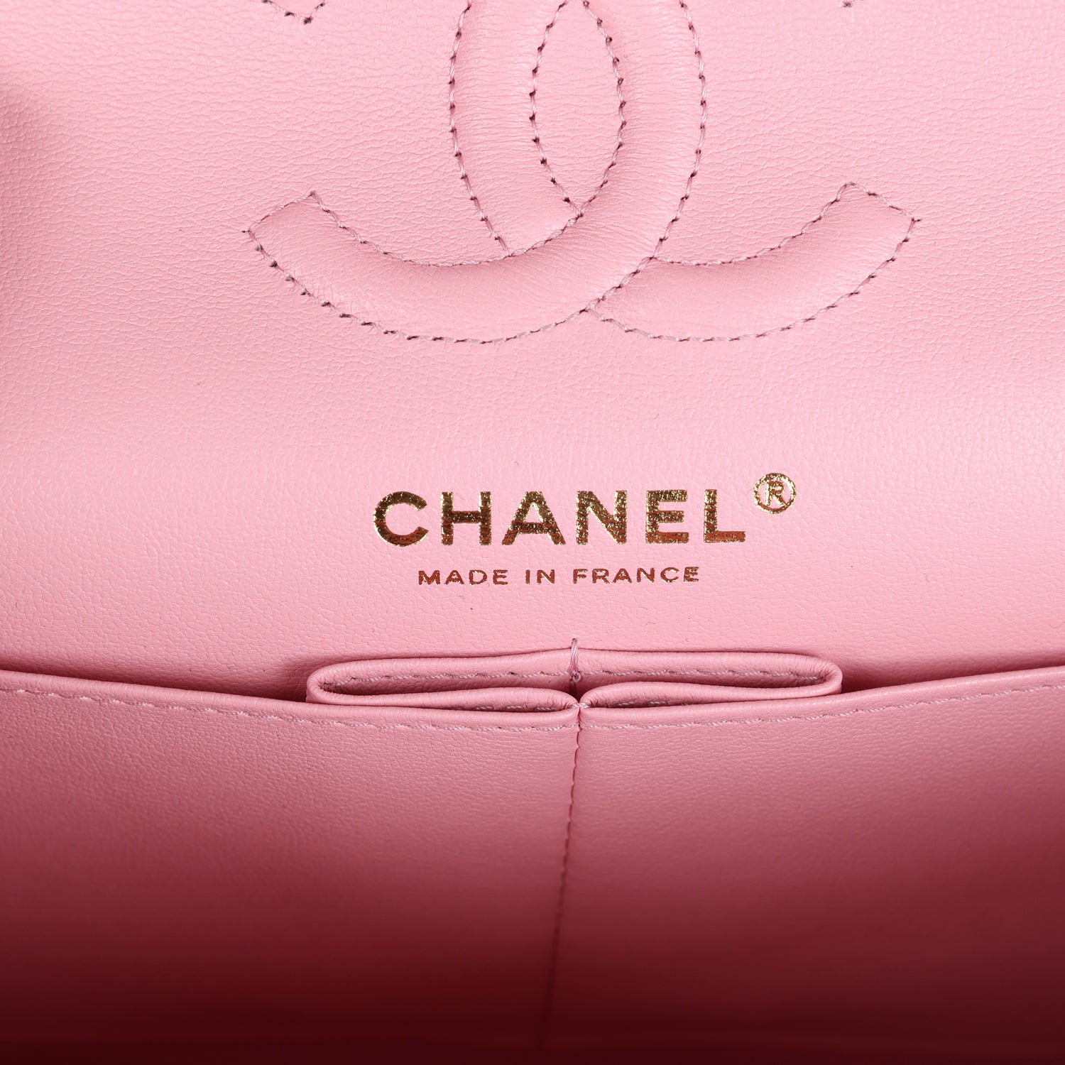 Chanel Small Classic Double Flap Dark Pink Lambskin Light Gold Hardware - Image 8