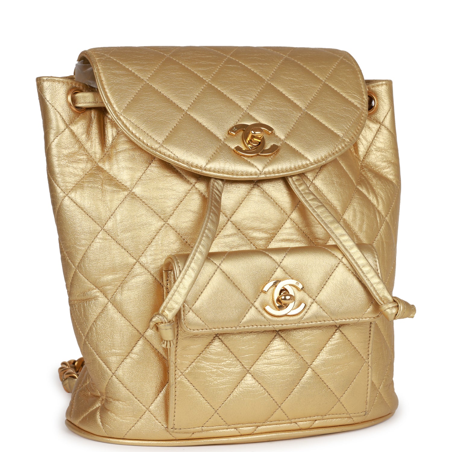 Vintage Chanel Duma Backpack Gold Metallic Lambskin Gold Hardware - Image 2