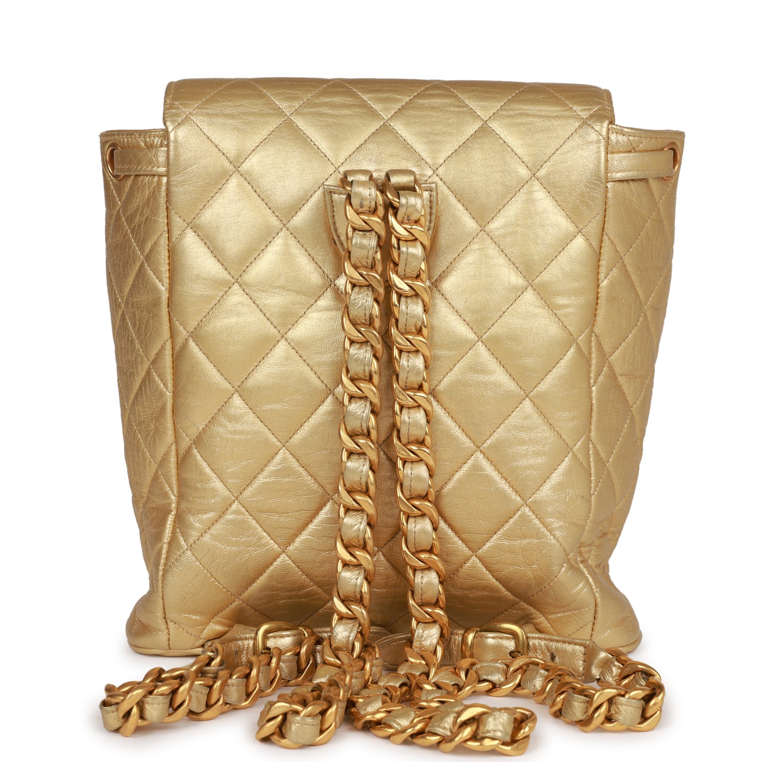 Vintage Chanel Duma Backpack Gold Metallic Lambskin Gold Hardware - Image 4