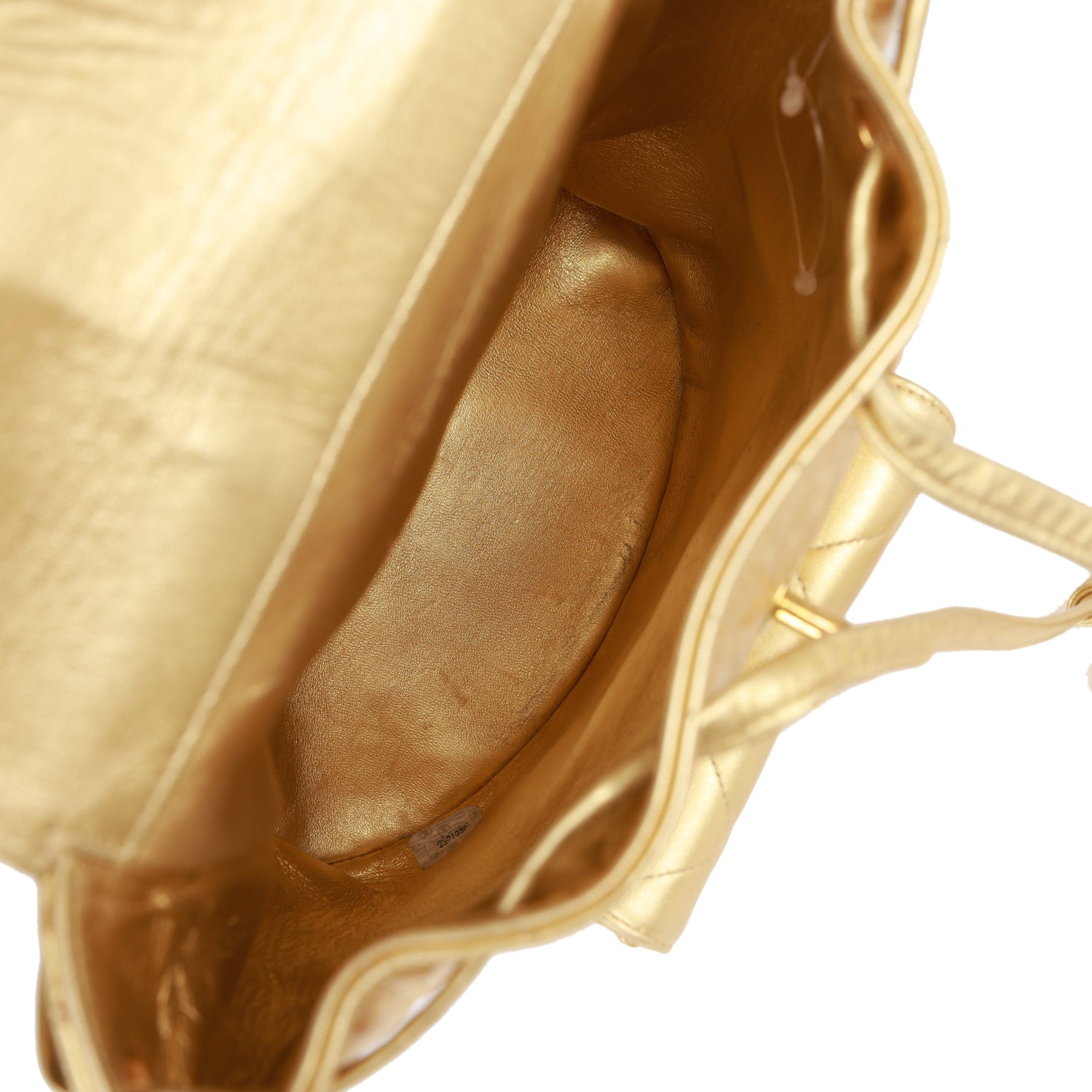 Vintage Chanel Duma Backpack Gold Metallic Lambskin Gold Hardware - Image 8