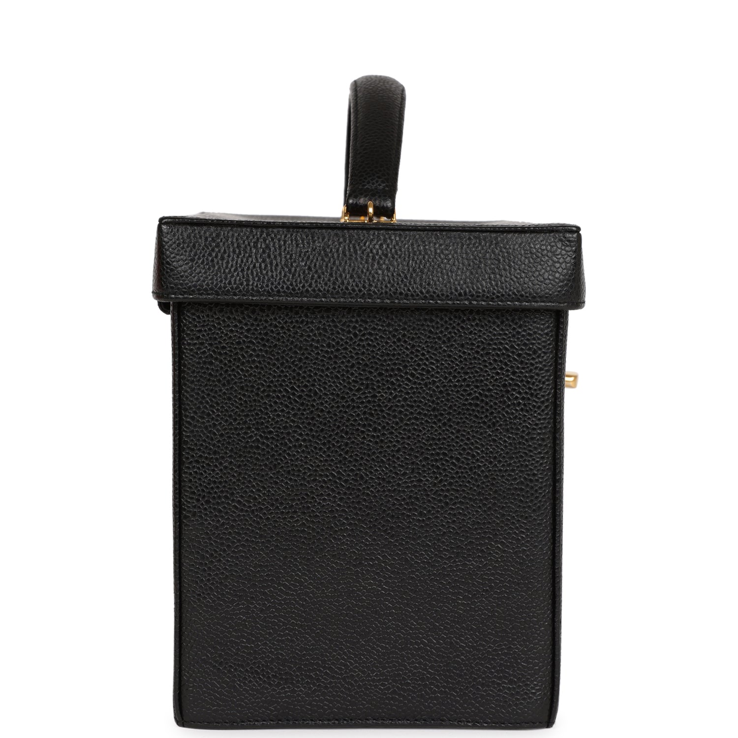 Vintage Chanel Large Vanity Bag Black Caviar Gold Hardware - Image 4