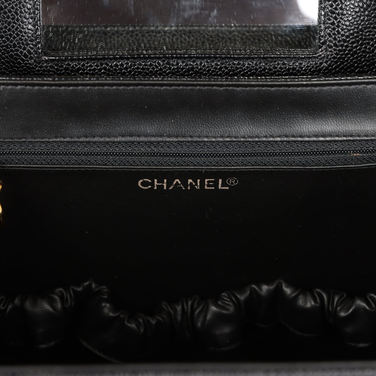 Vintage Chanel Large Vanity Bag Black Caviar Gold Hardware - Image 10
