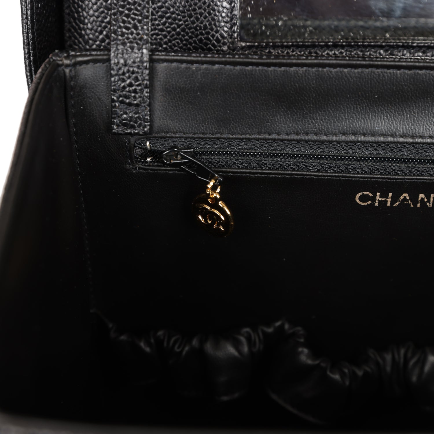 Vintage Chanel Large Vanity Bag Black Caviar Gold Hardware - Image 11