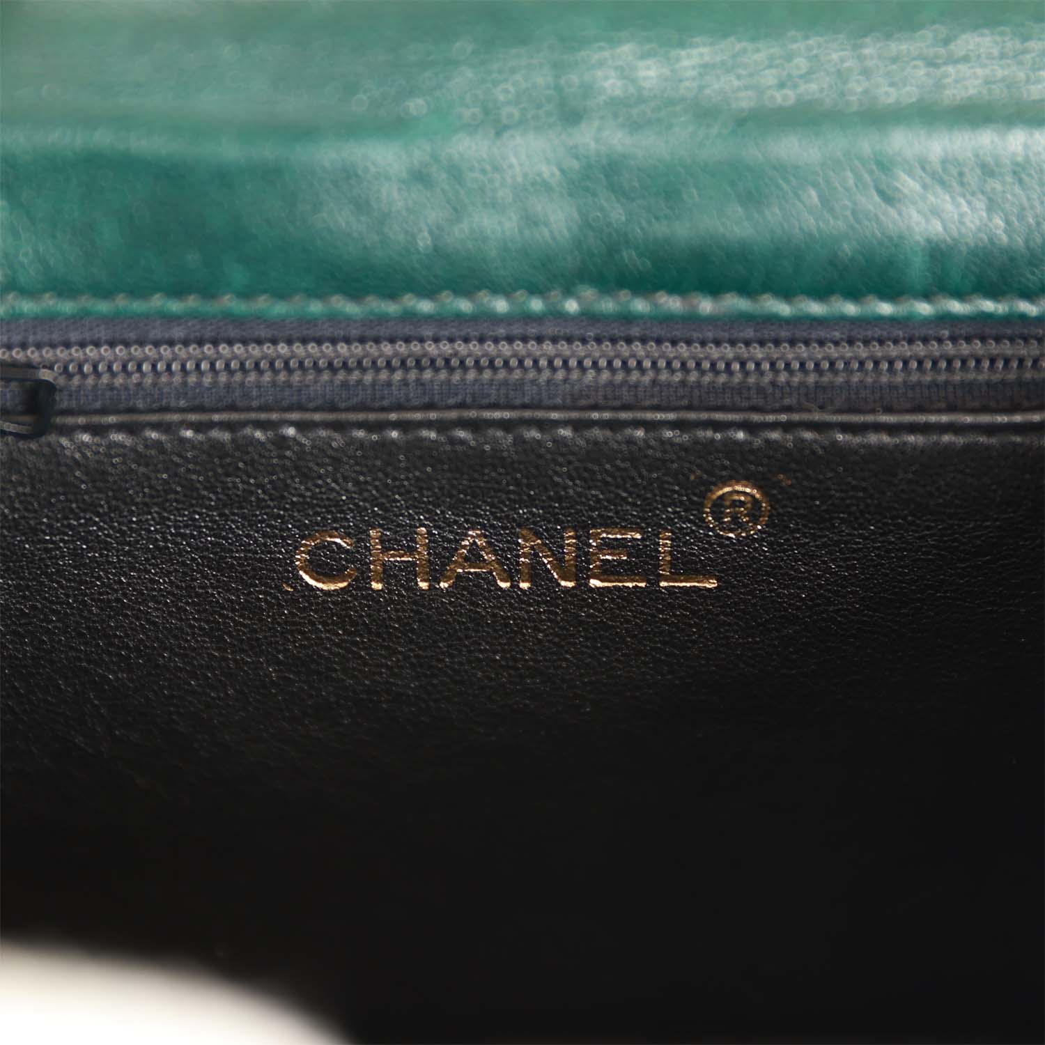 Vintage Chanel Mini Camellia Flap Bag Green Satin Gold Hardware - Image 7