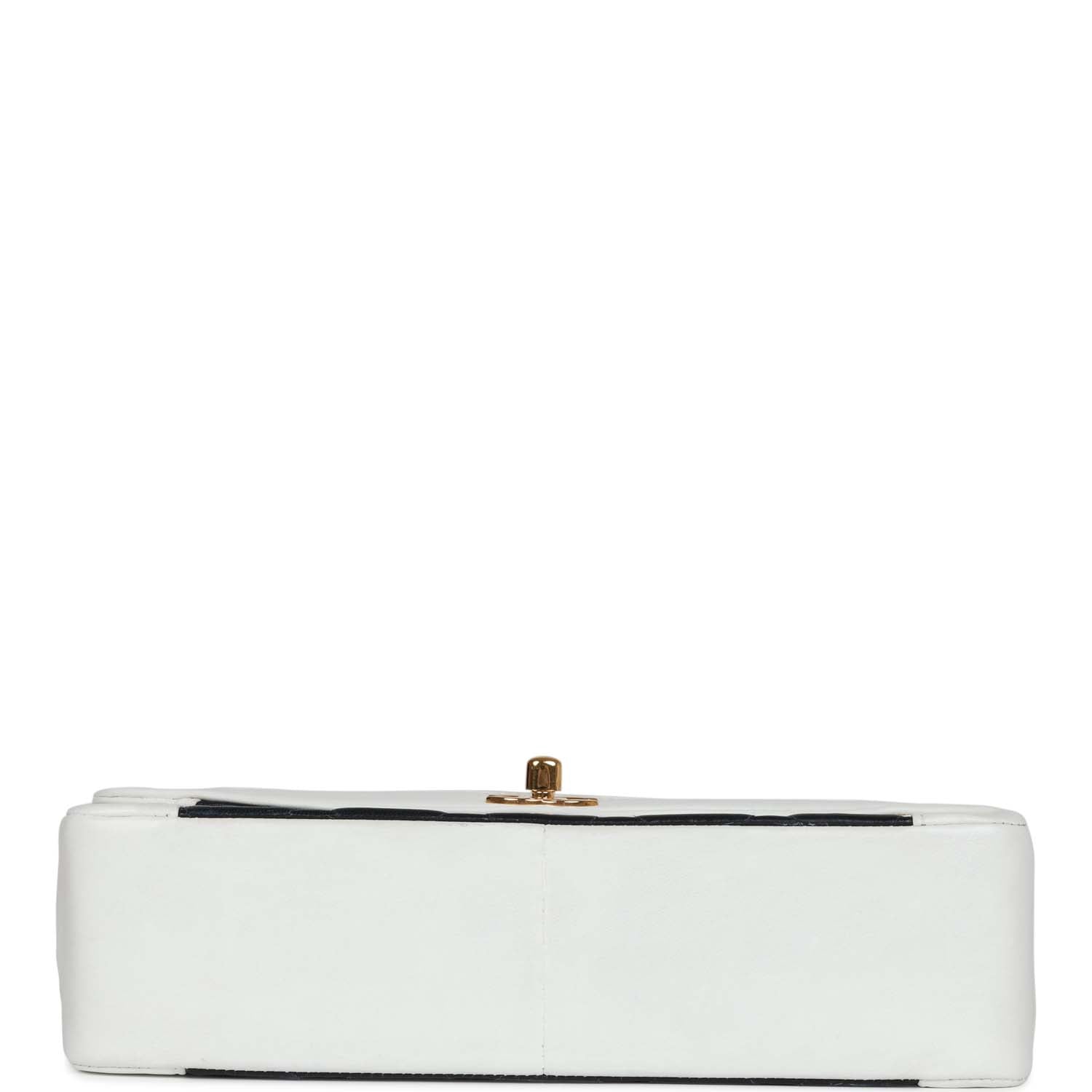 Vintage Chanel Small Diana Flap Bag White and Navy Lambskin Gold Hardware - Image 6