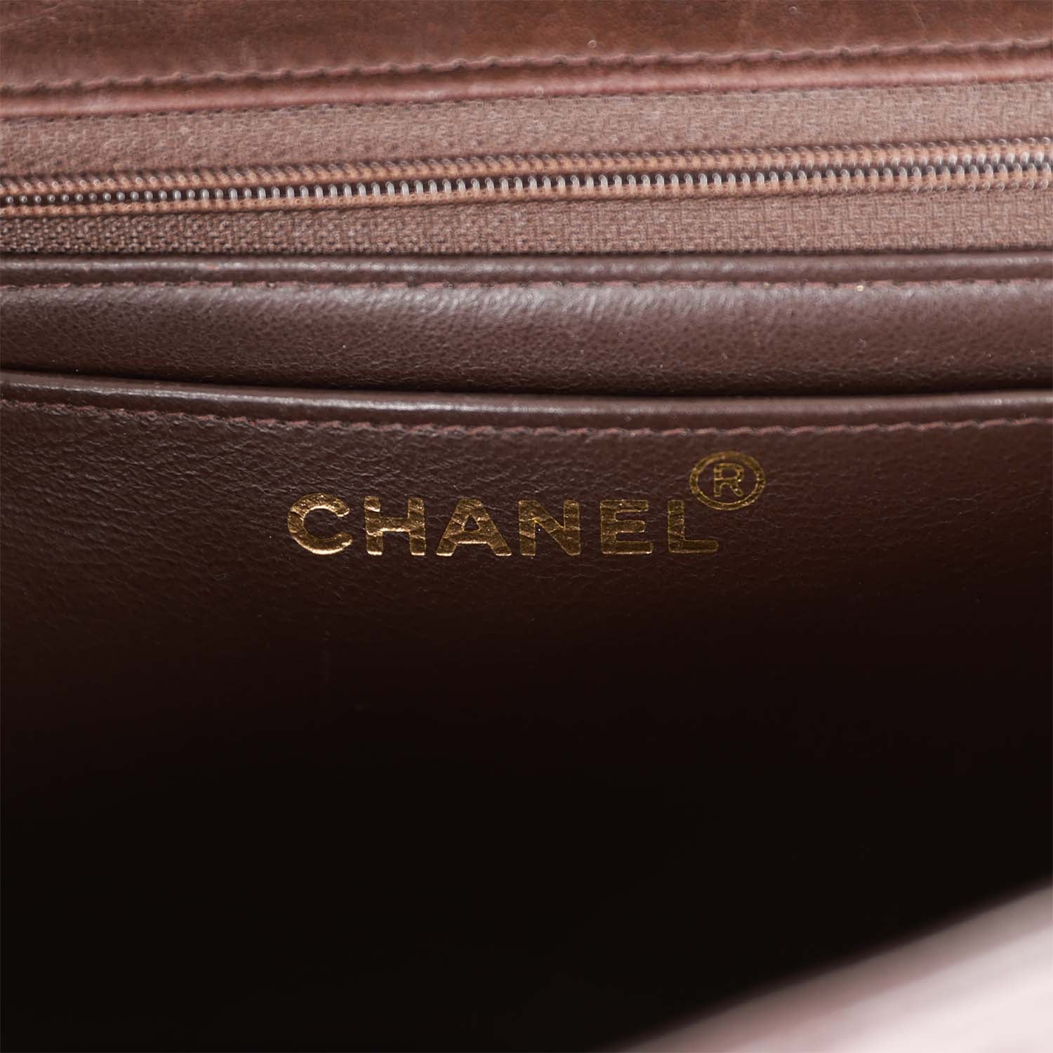 Vintage Chanel Kelly Parent and Child Flap Bag Set Brown Lambskin Gold Hardware - Image 8